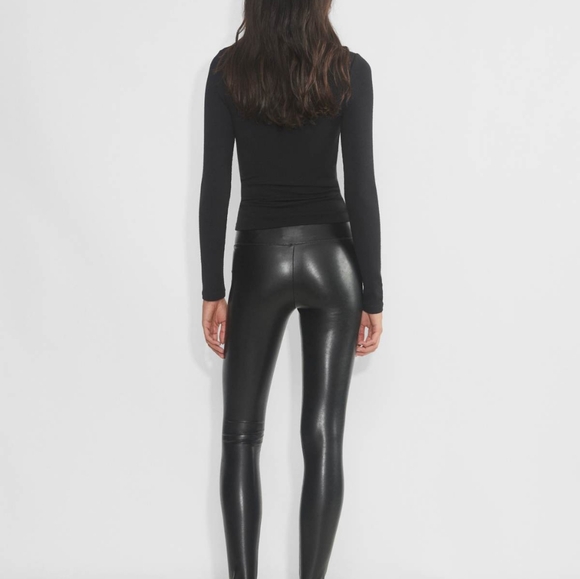 Aritzia Daria Faux Leather Pants - High Rise, Black, Size Small - Picture 3 of 5